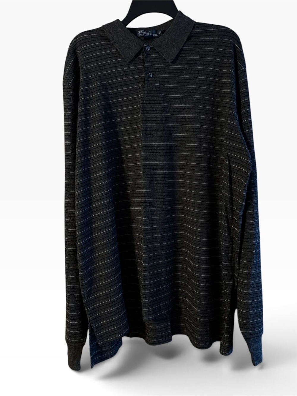 Polo by Ralph Lauren Black & Charcoal Gray Long Sleeve Striped Polo Shirt